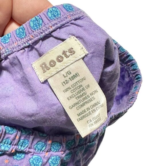 Roots Baby Diaper Cover Bubble Shorts Blue/Purple Floral Print - Picture 2 of 3